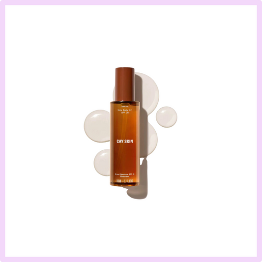 BUY NOW - Nutrient-packed body oil with UVA/UVB protection. Nourishes skin without feeling greasy. Contains Squalane, Argan, Coconut, and Meadowfoam Seed oils. Lightly scented with warm vanilla and amber. Dermatologist Tested. Vegan. Silicone-free. Available on iheartjlove marketplace.