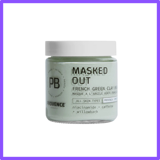 iheartjlove_<p data-mce-fragment="1">A clay mask that deep cleans congested pores + gently exfoliates skin leaving it feeling smooth, soft, and refreshed. MASKED OUT French Green Clay Mask is formulated with a unique blend of French green clay, caffeine + niacinamide, and willowbark BHA to absorb excess oils, refine skin tone, and thoroughly clean pores.<br></p> <p><span></span><span>3 fl oz | 88 ml</span></p>
