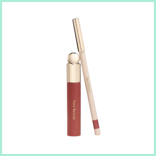 BUY NOW - Rare Beauty by Selena Gomez Everyday. Limited-edition lip duo featuring Soft Pinch Tinted Lip Oil and Kind Words Matte Lip Liner in universal rose brown. Free of parabens, phthalates, sulfates, and synthetic fragrance. Vegan and cruelty-free. Soft Pinch Tinted Lip Oil applies glossy and leaves a lasting tint. Kind Words Matte Lip Liner defines and shapes lips with comfortable, lasting color. Available on iheartjlove marketplace.