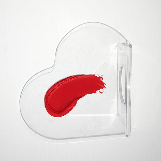 Transparent Acrylic Heart Shape Long Makeup Palette - perfect for makeup and color matching. Features 2mm thickness and humanized design. Available on iheartjlove marketplace.